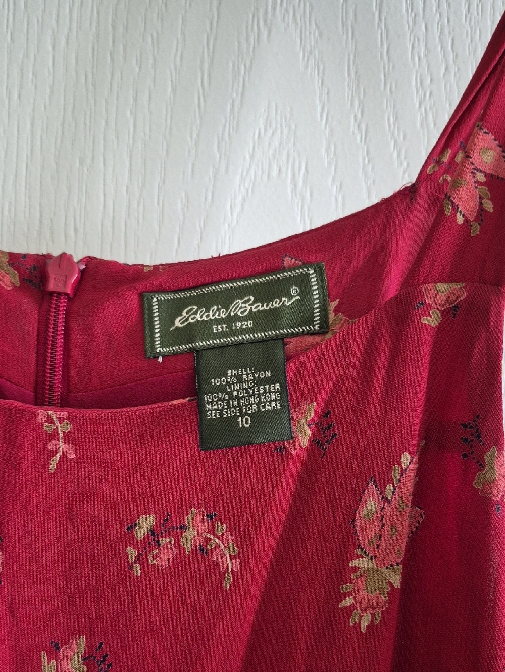 Eddie Bauer Burgundy Floral Summer Dress